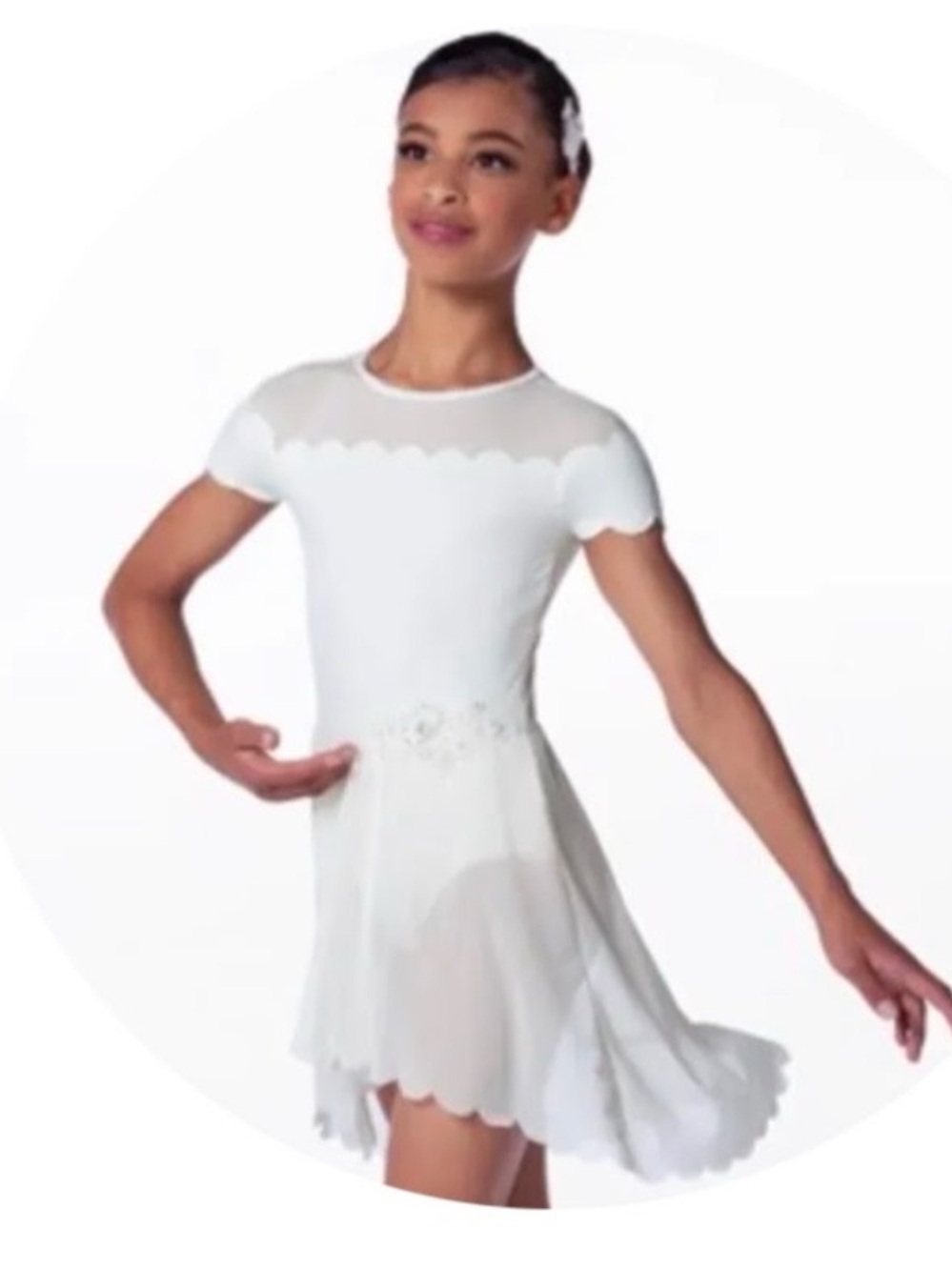 Weissman SA Ivory Scalloped Ballet/Lyrical Costume. SZ SA
